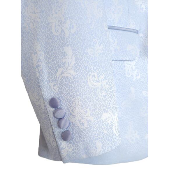 Alfani Men's Slim-Fit Stretch Sheen Floral Evening Jacket Blazer Blue 40L NWT - Picture 5 of 7